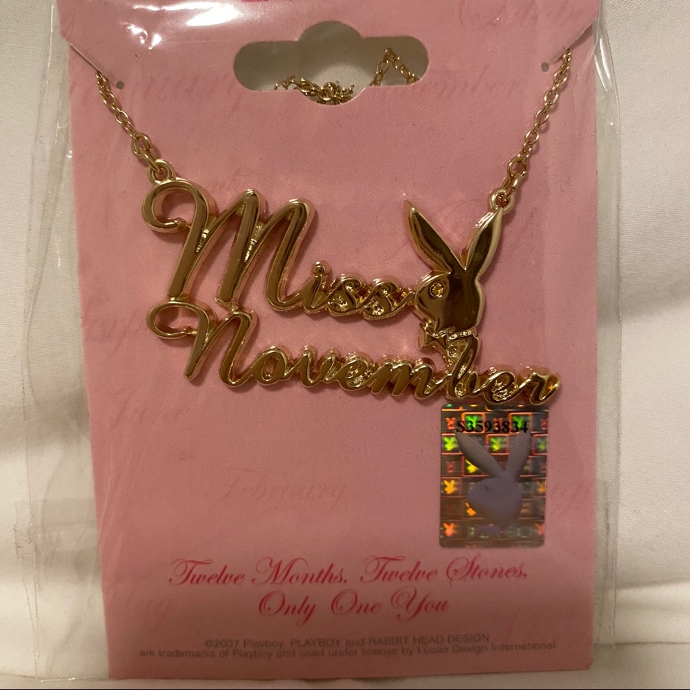 Playboy Y2K Miss November Necklace Gold Topaz